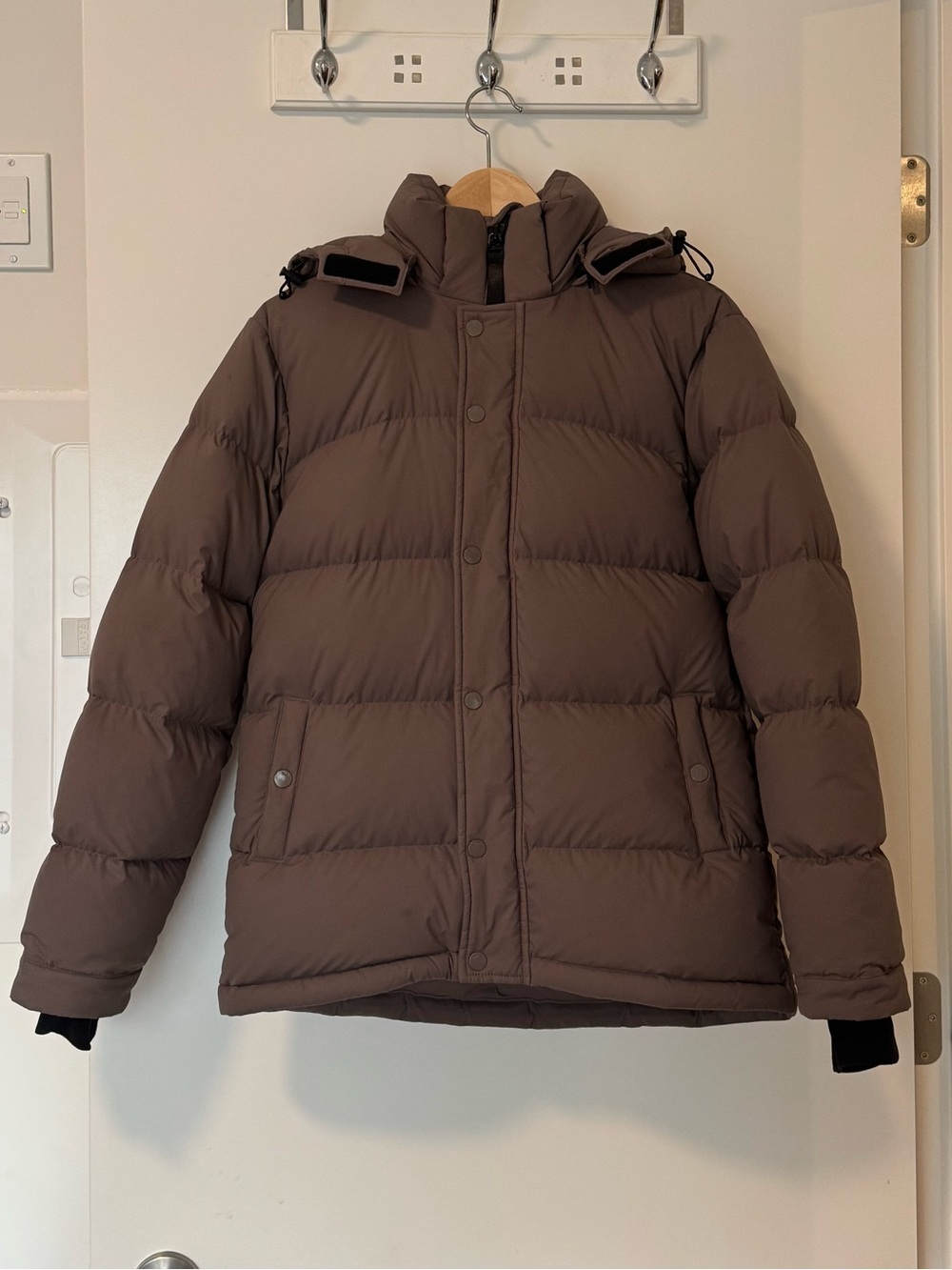 TNA The Super Puff 2XS Taupe Brown 700+ Goose Down Puffer Jacket